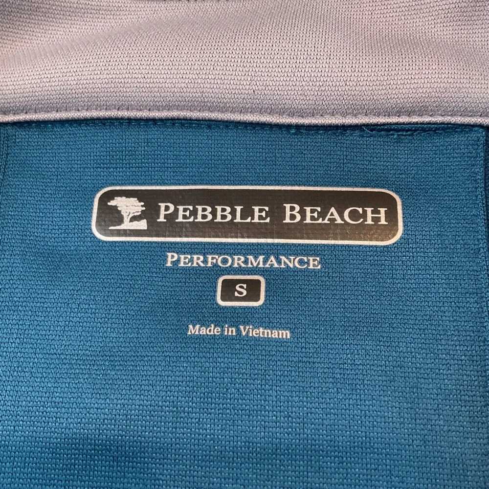 Pebble Beach Performance Mens Teal Blue Quarter Zip Golf Vest Size Small